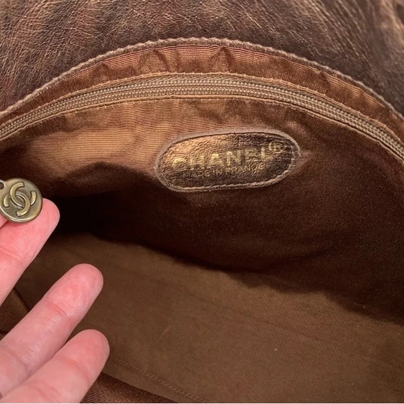 🛑SOLD🛑Vintage, Chanel Bronze Leather Small Tote - Picture 3 of 9